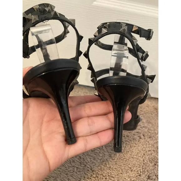 Valentino Garavani noir patent rockstud caged heels pumps - Picture 10 of 16